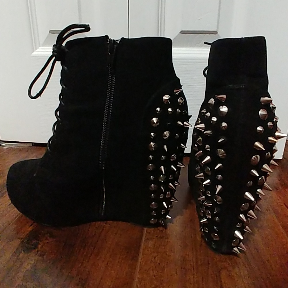 Black Wedge Bootie